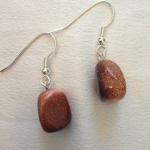 Red Goldstone Gemstone Earrings